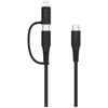 Kabelis USB Fixed USB-C - USB-C + Lightning 3 m Pilka (FIXDB-CCL3-GR)
