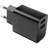 Fixed Fiksuotas | Dvigubas USB kelioninis įkroviklis 17 W ir USB/USB-C laidas | FIXC17N-2UC-BK