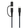 Kabelis USB Fixed USB-C - USB-C + Lightning 1.2 m Pilka (FIXDB-CCL12-GR)
