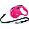 Flexi New Classic M, šuniui, ištraukiamas pavadėlis, raudonas, virvelė, 20 kg, vienspalvis