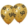 Globos Europe Bv 50-ojo gimtadienio auksiniai balionai, 6 vnt.