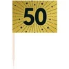 Globos Europe Bv Auksinės 50 torto vėliavėlių, 50 vnt.