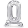 Party Deco Stovintys sidabriniai skaičių balionai, 70 cm