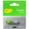 Gold Peak Industries GP baterijos GP Baterija 1x4 GP Super Alkaline 1.5V AAA Micro LR03 Rel. 03024AETA-B4