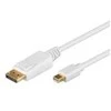 Goobay 1 m DisplayPort kabelis, 1 m, DisplayPort, Mini DisplayPort, vyriškas, vyriškas, balta