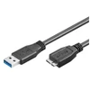 Inline Goobay 1 m USB 3.0 A/micro-B, 1 m, USB A, Micro-USB B, vyriškas/vyriškas, juodas