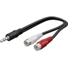 Goobay 3.5 mm garso kabelio adapteris, vyriškas į stereo RCA moterišką, 0,2 m, 3,5 mm, vyriškas, 2 x RCA, moteriškas, 0,2 m, juodas, raudonas, baltas