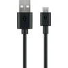 Goobay 38660, 2 m, USB A, Micro-USB B, USB 2.0, juodas