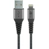 Goobay 49267, 0.5 m, USB A, Lightning, vyriškas, vyriškas/moteriškas, juoda, pilka