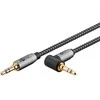Kabelis Goobay AUX garso pajungimo laidas, 3,5 mm stereo, 90, 1 m, Sharkskin Pilkas - Laido ilgis 1 m