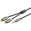Kabelis Goobay AUX garso adapterio laidas, 3,5 mm lizdas prie RCA stereo kištuko, 0,5 m, Sharkskin Pilkas - Laido ilgis 0,5 m