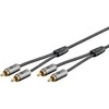 Goobay 65291, 2 x RCA, kištukas, 2 x RCA, kištukas, 0,5 m, juodas, sidabrinis