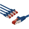 Goobay CAT 6 kabelis krosowy, S/FTP (PiMF), 3 m, mėlyna, komplektas 5 - Długość kabla 3 m