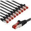 „Goobay CAT 6 Komutacinis kabelis“, S/FTP (PiMF), 5 m, juodas, 10 vienetų pakuotė – laido ilgis 5 m
