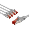 Goobay CAT 6 krosinis kabelis, S/FTP (PiMF), 1 m, pilkas, rinkinys 5 - Kabelio ilgis 1 m (RB66650)