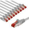 Goobay 66657, 5 m, Cat6, S/FTP (S-STP), RJ-45, RJ-45, Pilka, Raudona