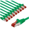Goobay CAT 6 krosinis kabelis, S/FTP (PiMF), 2 m, žalia, rinkinys 10 - Kabelio ilgis 2 m (RB67508)