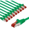 Goobay CAT 6 kabelis krosowy, S/FTP (PiMF), 3 m, žalia, rinkinys 10 - Kabelio ilgis 3 m (RB67509)