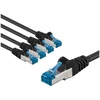 Goobay 67539, 3 m, Cat6a, S/FTP (S-STP), RJ-45, RJ-45, juodas, mėlynas