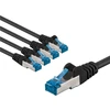 Goobay 67539, 3 m, Cat6a, S/FTP (S-STP), RJ-45, RJ-45, juodas, mėlynas