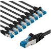 Goobay 67544, 5 m, Cat6a, S/FTP (S-STP), RJ-45, RJ-45, juodas, mėlynas