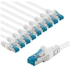 Goobay CAT 6A pataisomasis kabelis, S/FTP (PiMF), 1 m, baltas, rinkinys 10 - Kabelio ilgis 1 m