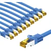 Goobay RJ45 kabelis krosowy CAT 6A S/FTP (PiMF), 500 MHz, su surowym kablem CAT 7, 5 m, mėlyna, komplektas 10 - Długość kabla 5 m (RB69399)