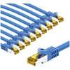Goobay RJ45 kabelis krosowy CAT 6A S/FTP (PiMF), 500 MHz, su surowym kablem CAT 7, 5 m, mėlyna, komplektas 10 - Długość kabla 5 m (RB69399)