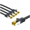 Goobay RJ45 kabelis krosowy CAT 6A S/FTP (PiMF), 500 MHz, su CAT 7 kable surowym, 2 m, juoda, komplektas 5 - Długość kabla 2 m