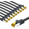 Goobay RJ45 kabelis krosinis CAT 6A S/FTP (PiMF), 500 MHz, su CAT 7 kabeliu neapdorotu, 1 m, juoda, rinkinys 10 - Kabelio ilgis 1 m