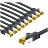 Goobay RJ45 kabelis krosowy CAT 6A S/FTP (PiMF), 500 MHz, su CAT 7 kable surowym, 2 m, juoda, komplektas 10 - Długość kabla 2 m