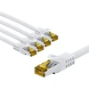 Goobay RJ45 kabelis krosowy CAT 6A S/FTP (PiMF), 500 MHz, su CAT 7 kable surowym, 3 m, balta, komplektas 5 - Długość kabla 3 m (RB69425)