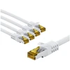 Goobay RJ45 kabelis krosowy CAT 6A S/FTP (PiMF), 500 MHz, su CAT 7 kable surowym, 3 m, balta, komplektas 5 - Długość kabla 3 m (RB69425)