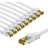 Goobay RJ45 kabelis krosowy CAT 6A S/FTP (PiMF), 500 MHz, su CAT 7 kable surowym, 2 m, balta, komplektas 10 - Długość kabla 2 m