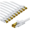 Goobay RJ45 kabelis krosowy CAT 6A S/FTP (PiMF), 500 MHz, su CAT 7 kable surowym, 2 m, balta, komplektas 10 - Długość kabla 2 m