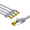 Goobay RJ45 kryžminis kabelis CAT 6A S/FTP (PiMF), 500 MHz, su neapdorotu CAT 7 kabeliu, 1 m, pilka, rinkinys 5 - Kabelio ilgis 1 m
