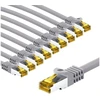 Goobay RJ45 CAT 6A S/FTP (PiMF) pataisinis kabelis, 500 MHz, su CAT 7 neapdorotais kabeliais, 3 m, pilkas, 10 rinkinys - Kabelio ilgis 3 m
