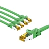 Goobay RJ45 kabelis krosowy CAT 6A S/FTP (PiMF), 500 MHz, su CAT 7 kable surowym, 3 m, žalia, komplektas 5 - Długość kabla 3 m (RB69754)
