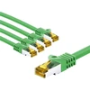 Goobay RJ45 kabelis krosowy CAT 6A S/FTP (PiMF), 500 MHz, su CAT 7 kable surowym, 5 m, žalia, komplektas 5 - Długość kabla 5 m