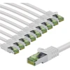 Goobay Kryžminis kabelis CAT 8.1 su GHMT sertifikatu, S/FTP (PiMF), 1 m, balta, rinkinys 10 - Kabelio ilgis 1 m