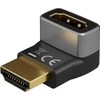 Goobay HDMI Angled Adapteris 90° Vertical, 8K at 60 Hz, Gold-Plated, Juodas/Sidabrinis | 72009