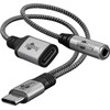 USB adapteris Goobay RB74524 USB-C – 3,5 mm lizdas + USB-C, juodas (RB74524)