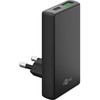 Įkroviklis Goobay Dvigubas greitas USB-C™ PD GaN 90° plokščias įkroviklis (45 W) Juodas