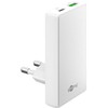 Įkroviklis Goobay Dvigubas USB-C PD GaN 90 Plokščias Greitas Įkroviklis (45W) Baltas