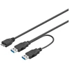 USB 3.0 x2 laidas – „micro-B“, skirtas „Goobay“ 0,3 m diskams