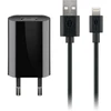 Goobay Apple Lightning įkroviklio rinkinys (5 W), maitinimo blokas su Apple Lightning kabeliu, 1 m, juodas, patalpų, AC, 5 V, 1 m, juodas