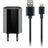 Goobay Apple Lightning įkroviklio rinkinys (5 W), maitinimo blokas su Apple Lightning kabeliu, 1 m, juodas, patalpų, AC, 5 V, 1 m, juodas