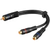 Goobay Linijinis kabelis RCA kištukas – 2xRCA lizdai 0.2m
