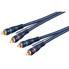 Goobay Automobilio Hi-Fi stereo RCA jungties kabelis, dvigubai ekranuotas, 5 m, 2 x RCA, vyriškas, 2 x RCA, vyriškas, 5 m, mėlynas, raudonas