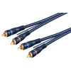 Goobay Automobilio Hi-Fi stereo RCA jungties kabelis, dvigubai ekranuotas, 5 m, 2 x RCA, vyriškas, 2 x RCA, vyriškas, 5 m, mėlynas, raudonas